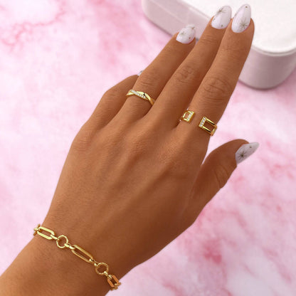 PULSERA VALENTINA ROCHE ESLABONES OVALADOS DORADOS