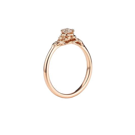 ANILLO VALENTINA ROCHE DORADO ROSADO CON CORONA DE CIRCONITAS
