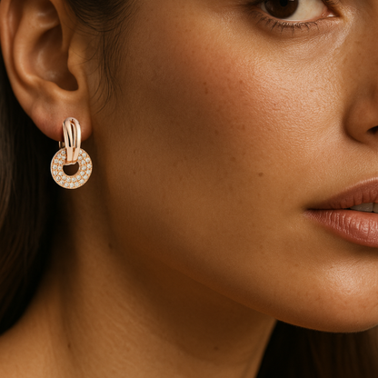 PENDIENTES VALENTINA ROCHE ARO DORADO CON COLGANTE TEXTURIZADO