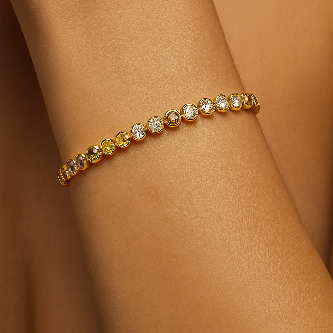 PULSERA VALENTINA ROCHE DORADA CON CIRCONITAS