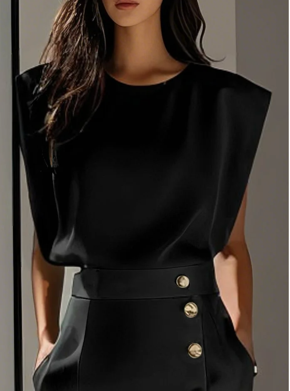 VESTIDO MIDI BLANCO ELEGANTE CON BOTONES