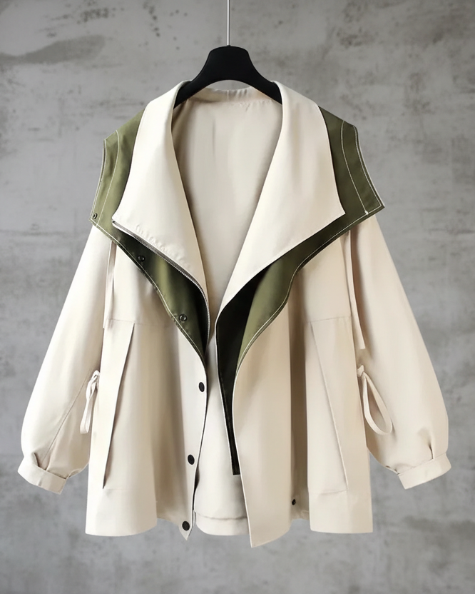 CHAQUETA VALENTINA ROCHE LAYERED SAGE COAT