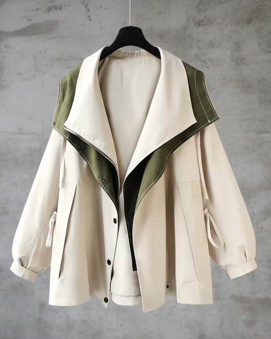 CHAQUETA VALENTINA ROCHE LAYERED SAGE COAT