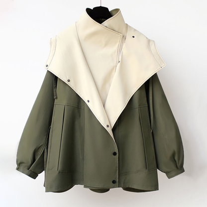 CHAQUETA VALENTINA ROCHE LAYERED SAGE COAT