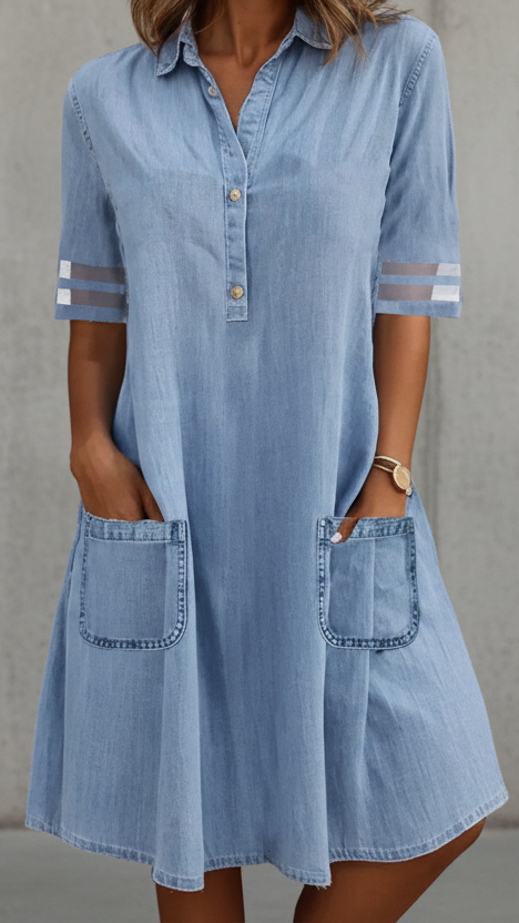 VESTIDO MIDI VAQUERO CÓMODO Y VERSÁTIL