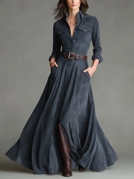 VESTIDO SIENNA GRAPHITE MAXI