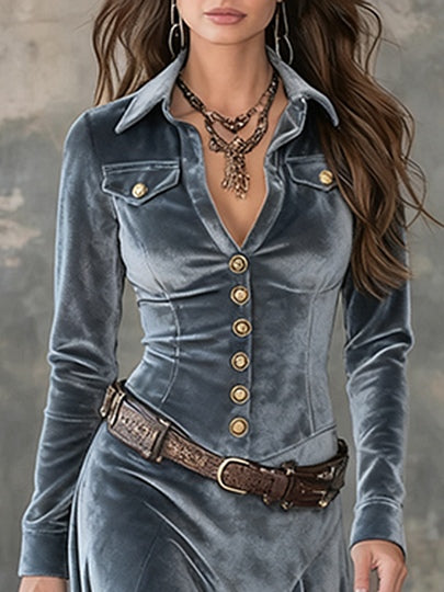 VESTIDO DAKOTA VELVET MAXI