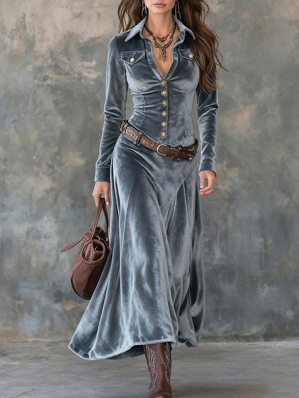 VESTIDO DAKOTA VELVET MAXI