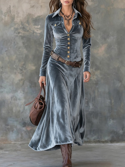 VESTIDO DAKOTA VELVET MAXI