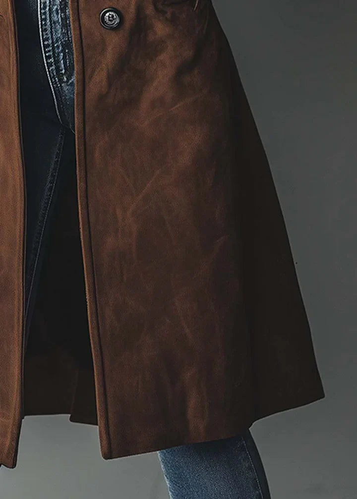 ABRIGO LARGO EFECTO ANTE ESTILO ELEGANTE