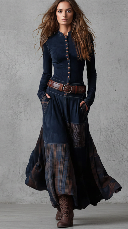 YVETTE - VESTIDO MAXI FLUIDO DE INSPIRACIÓN VINTAGE