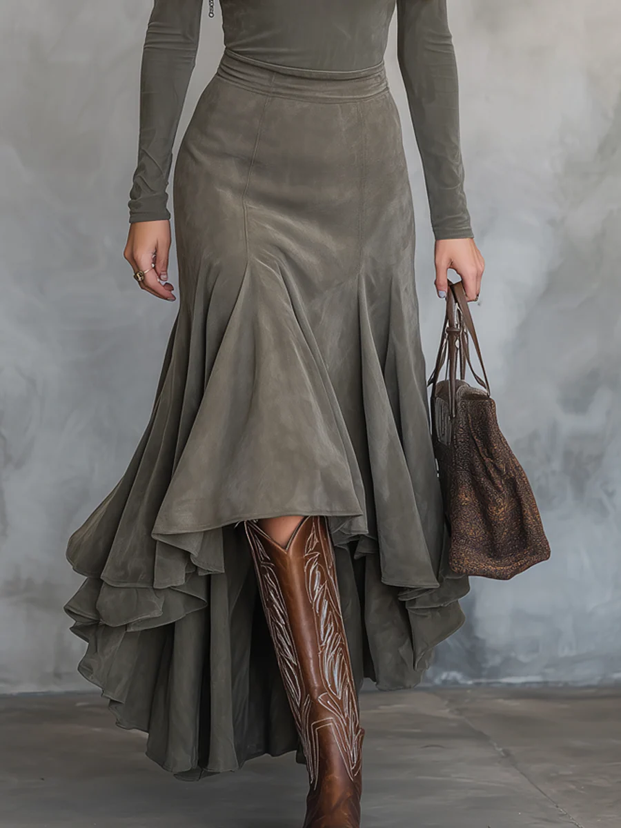 VESTIDO AURA OLIVE MIDI