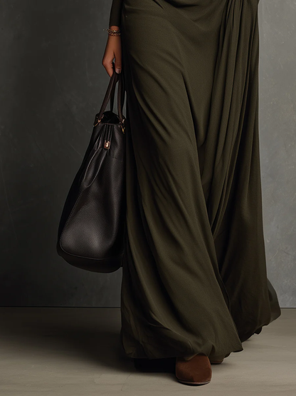 VESTIDO ELARA OLIVE MAXI