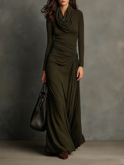 VESTIDO ELARA OLIVE MAXI