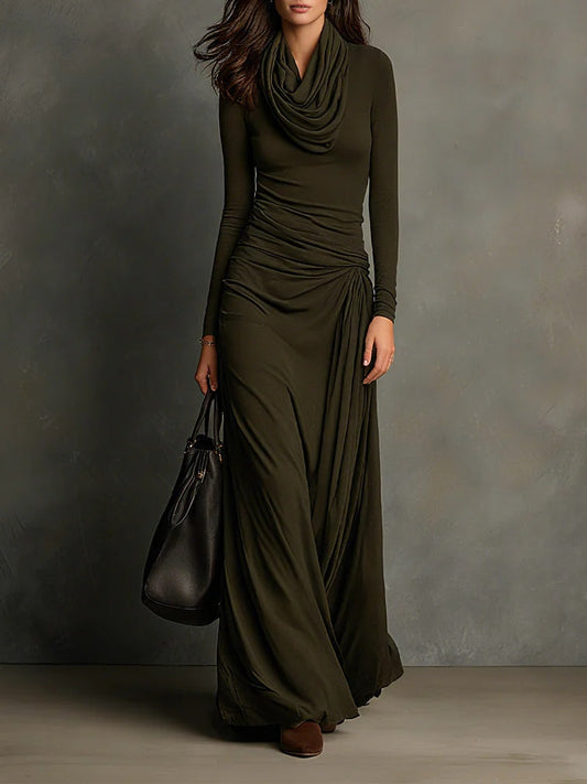VESTIDO ELARA OLIVE MAXI