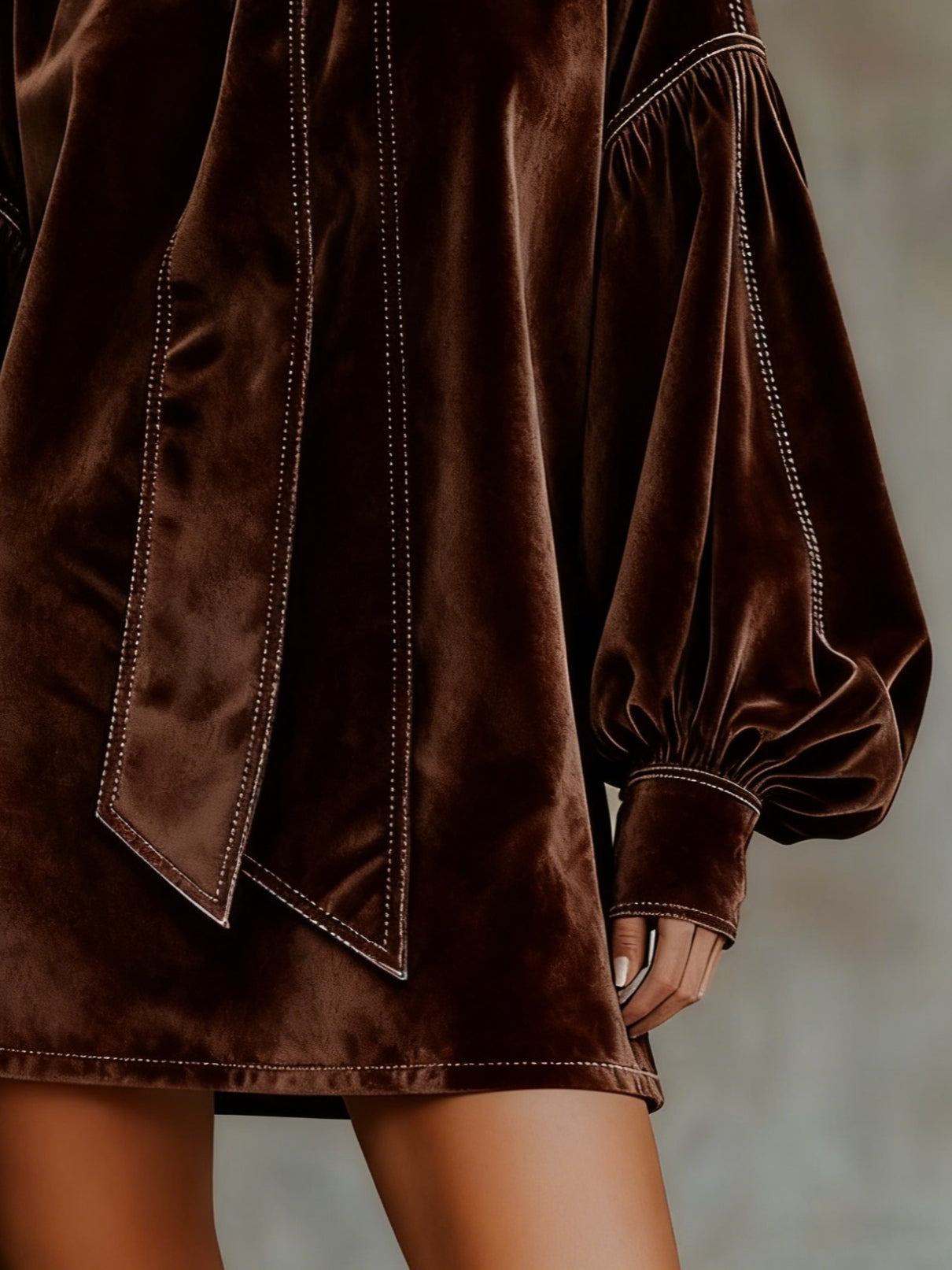 VESTIDO VELARIA CHOCOLATE MINI