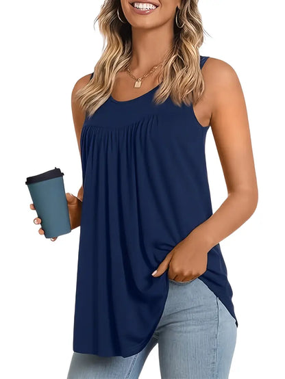 CAMISETA FLUIDA SIN MANGAS PARA MUJER