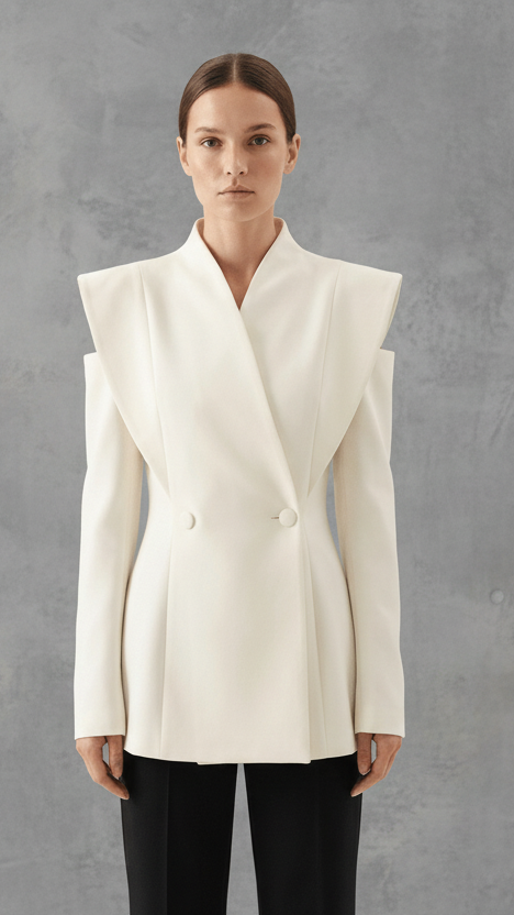 BLAZER LARGO ASIMÉTRICO ESTRUCTURA MODERNA