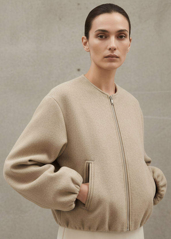 CHAQUETA BOMBER PREMIUM MINIMALISTA Y ESTRUCTURADA