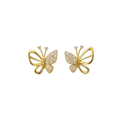 PENDIENTES VALENTINA ROCHE MARIPOSA DORADOS CON CIRCONITAS