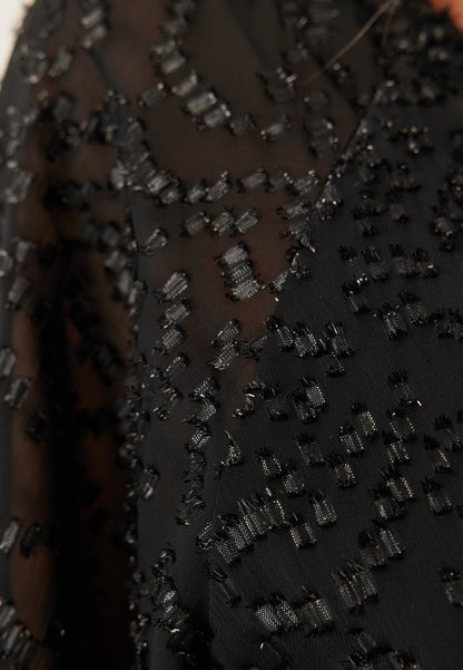 VESTIDO NEGRO CORTO BRILLANTE DE FIESTA