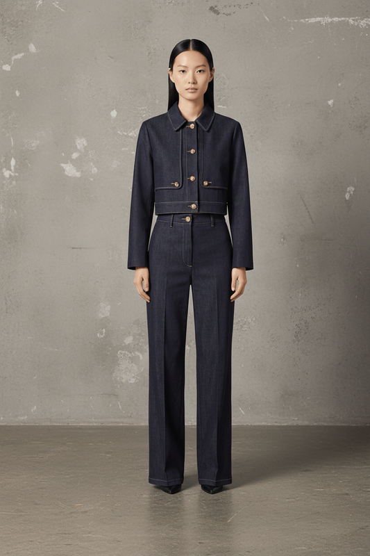 TOP PREMIUM CONJUNTO DENIM ESTRUCTURADO