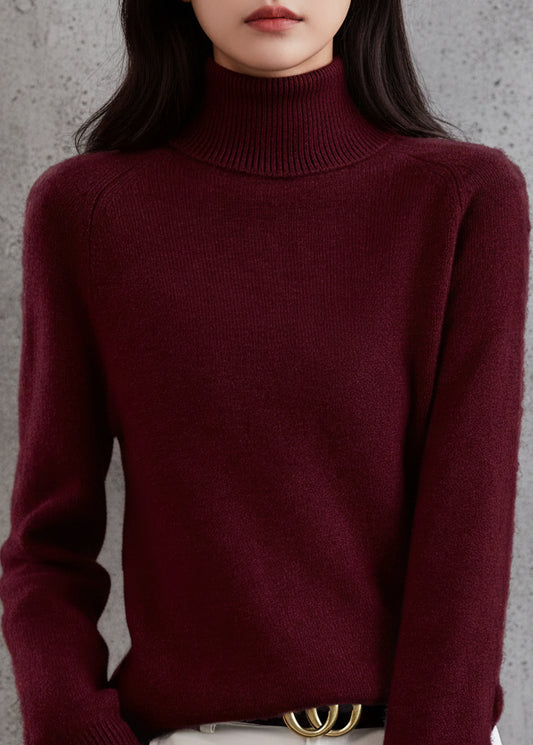 JERSEY DE PUNTO CON CUELLO ALTO PARA MUJER