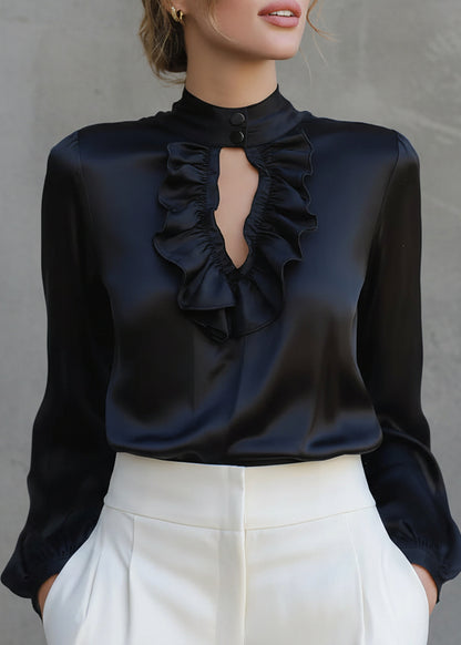 BLUSA VALENTINA ROCHE NOIR VOLANT