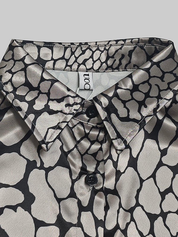 BLUSA ESTAMPADA EFECTO SERPIENTE ELEGANTE PARA MUJER