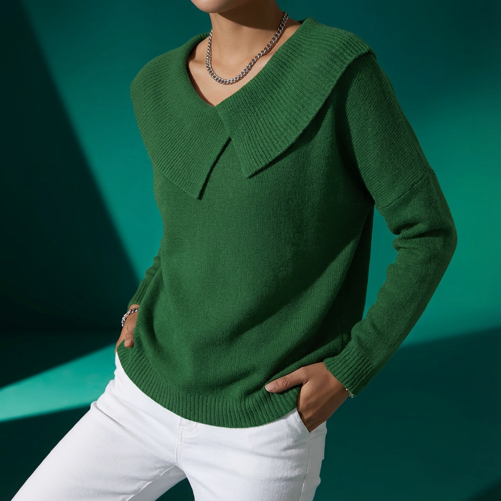 JERSEY LAUREN - PUNTO SUAVE CON CUELLO ELEGANTE