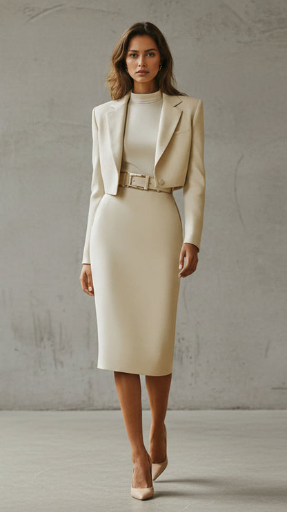 VESTIDO MIDI VALENTINA ROCHE SASTRERO ELEGANTE