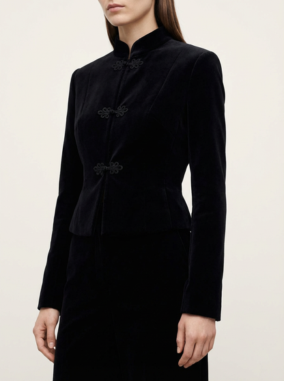 TOP PREMIUM CHAQUETA MANDARÍN ELEGANTE