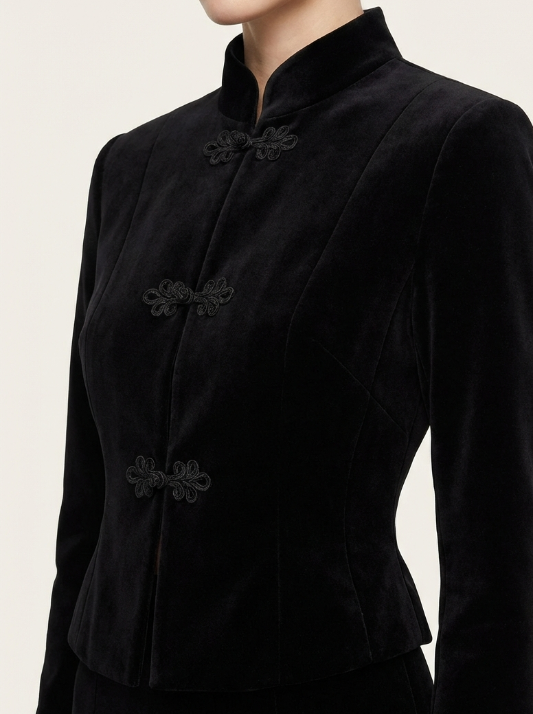 TOP PREMIUM CHAQUETA MANDARÍN ELEGANTE