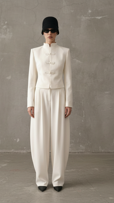 TOP PREMIUM CHAQUETA MANDARÍN ELEGANTE