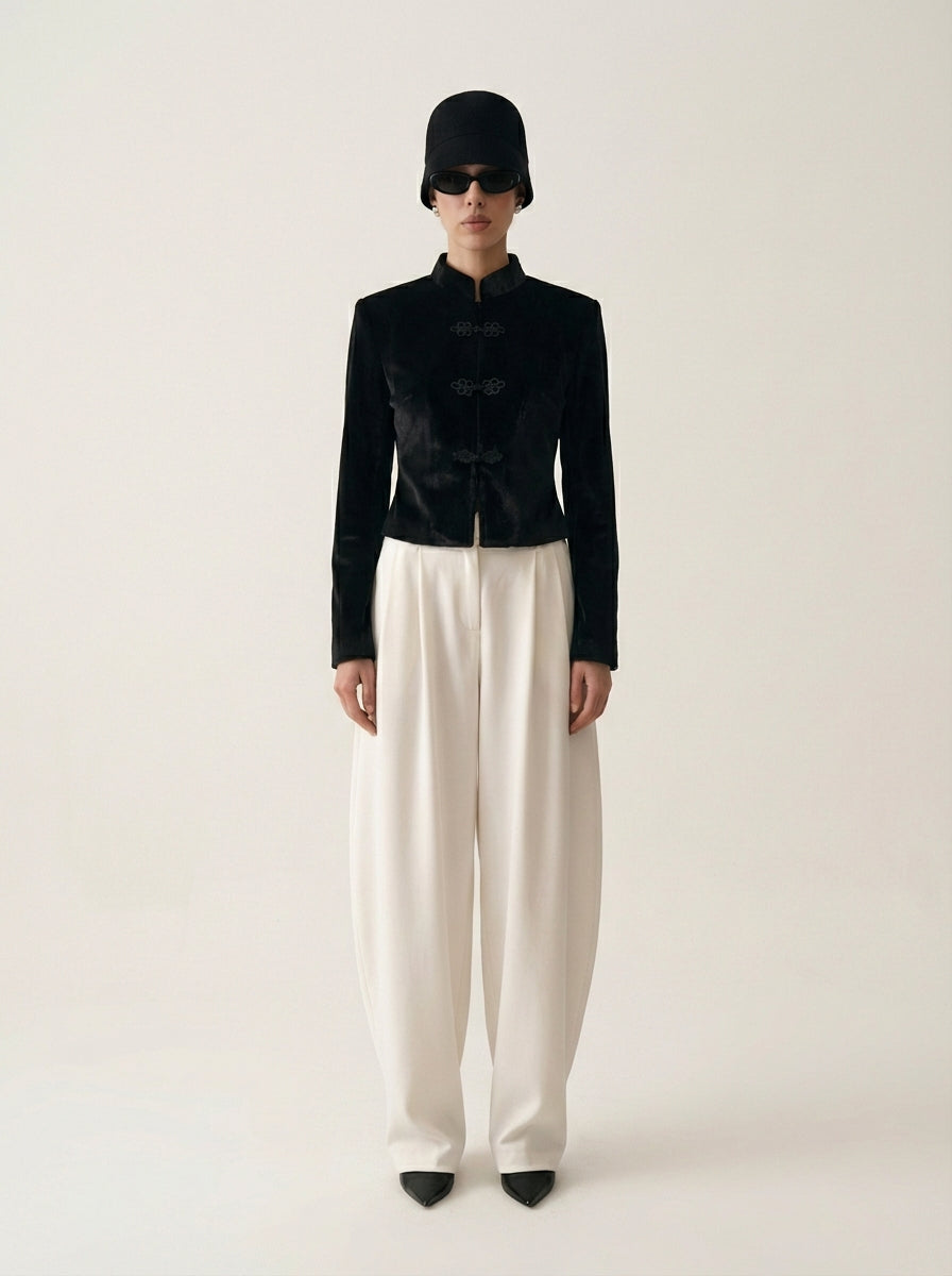 TOP PREMIUM CHAQUETA MANDARÍN ELEGANTE