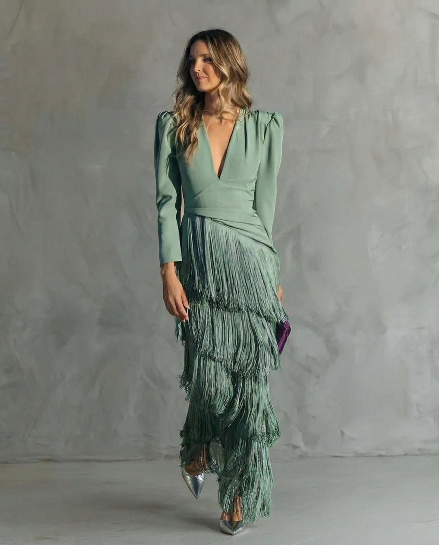 VESTIDO FLECOS ELEGANCIA