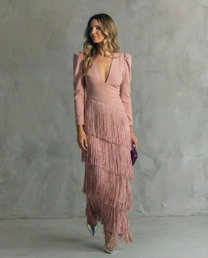 VESTIDO FLECOS ELEGANCIA