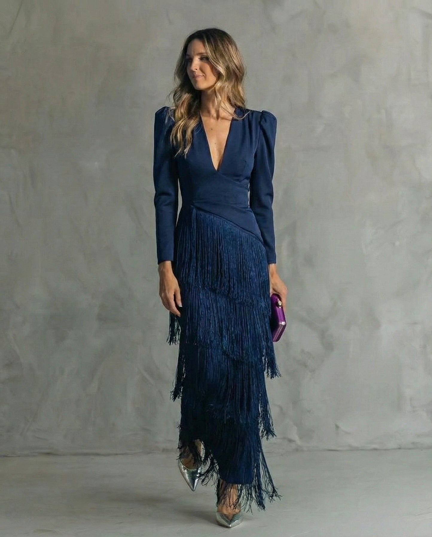 VESTIDO FLECOS ELEGANCIA