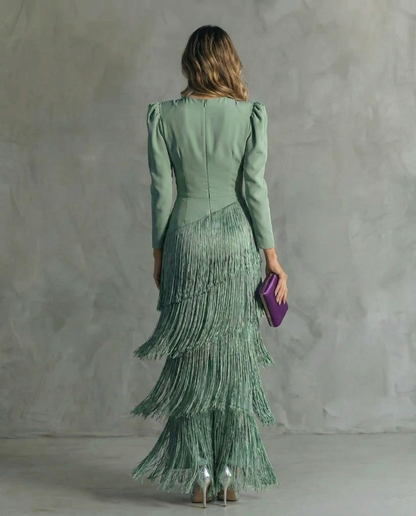 VESTIDO FLECOS ELEGANCIA