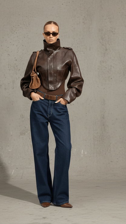 CHAQUETA STUDIO LEATHER PREMIUM SLIM