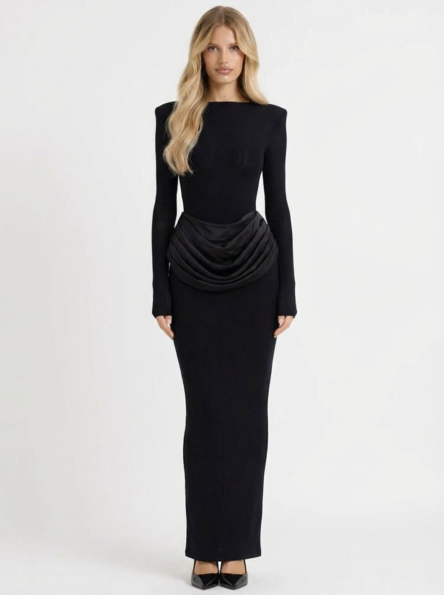 VESTIDO MAXI ESCULPIDO PREMIUM ELEGANCIA MINIMAL