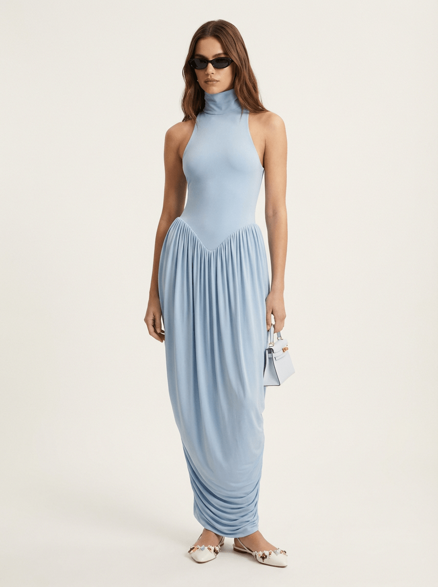 VESTIDO MAXI SILUETA MINIMAL ELEGANTE