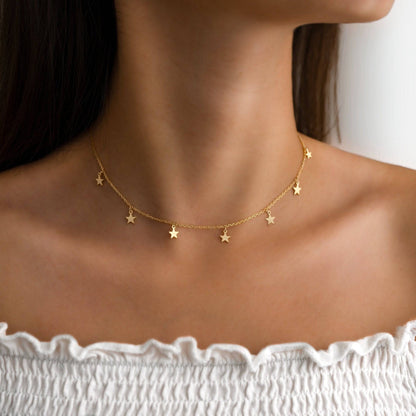 COLLAR VALENTINA ROCHE DORADO CON ESTRELLAS