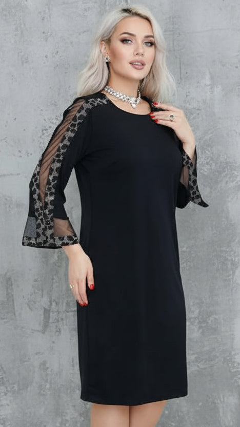 VESTIDO MANGA MESH ELEGANCE