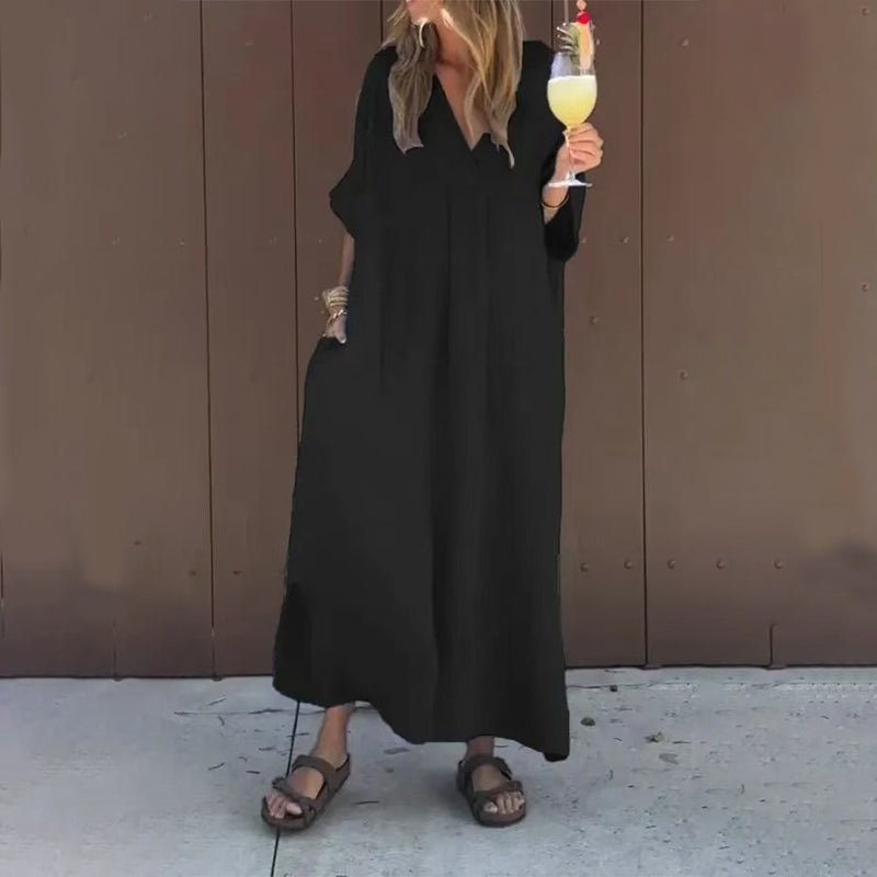 VESTIDO LARGO FLUIDO DE TIRANTES