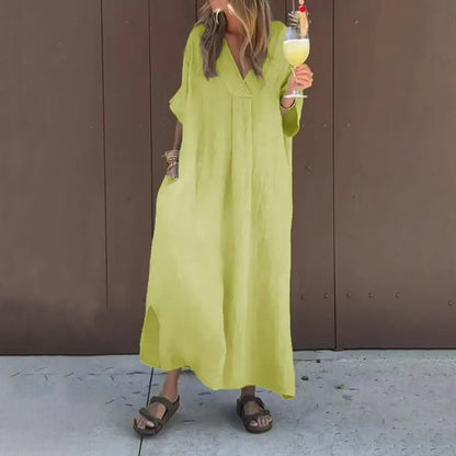 VESTIDO LARGO FLUIDO DE TIRANTES