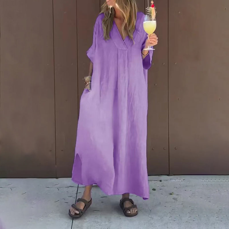 VESTIDO LARGO FLUIDO DE TIRANTES