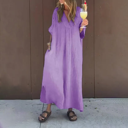 VESTIDO LARGO FLUIDO DE TIRANTES