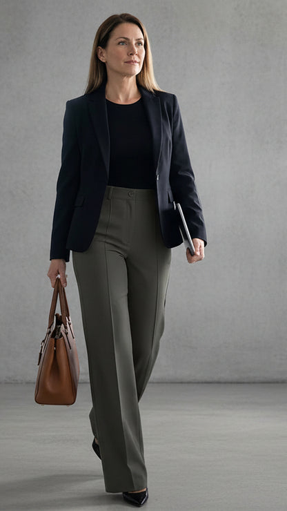 SLOANE - PANTALÓN DE CREPÉ DE TIRO ALTO ELEGANTE