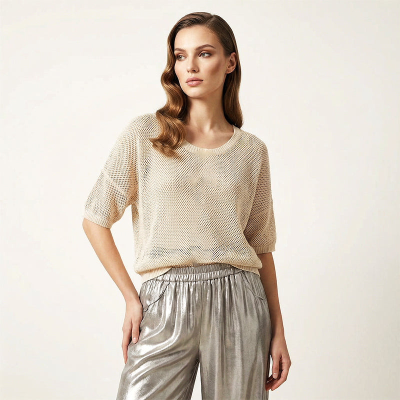 CONJUNTO FLUIDO DE PUNTO CON PANTALÓN AMPLIO